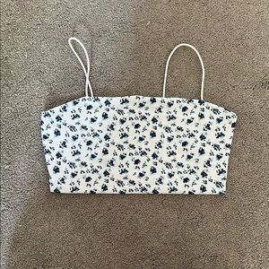 SHEIN Blue Floral Print Top